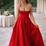 Vestido de Gala com top em Pedraria