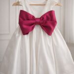 Vestido de Criança Juliana em Cetim - Laço Personalizável