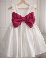 Vestido de Criança Juliana em Cetim - Laço Personalizável