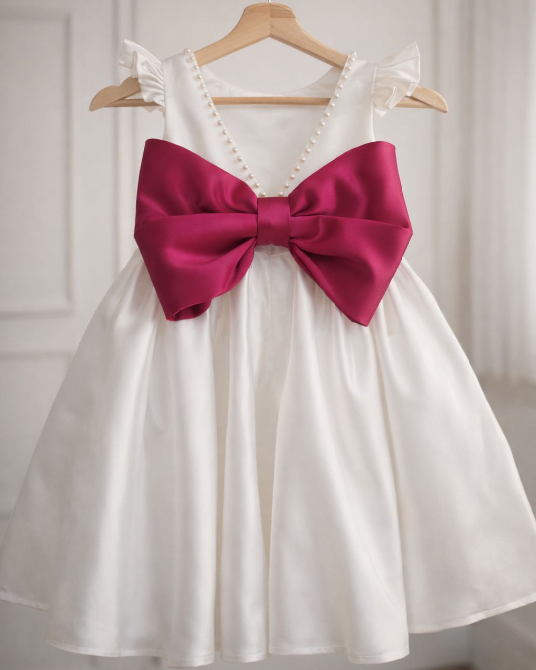 10 Vestido de Criança Juliana em Cetim - Laço Personalizável - Image 1