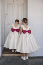 Vestido de Criança Juliana em Cetim - Laço Personalizável - Image 3