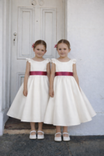 Vestido de Criança Juliana em Cetim - Laço Personalizável - Image 2