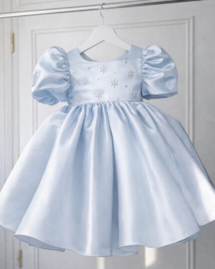 Vestido Mia com Laço – Vestido de Cerimónia Menina em Cetim