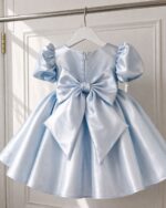 Vestido Mia com Laço – Vestido de Cerimónia Menina em Cetim - Image 3
