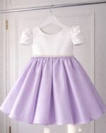 Vestido Beatriz – Vestido de Cerimónia Menina em Cetim com Laço e Pérolas - Image 2