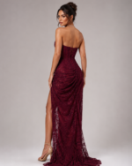 Vestido Vitória – Vestido de Cerimónia em Renda com Abertura Lateral - Image 4